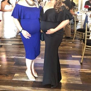 Black off the shoulder maternity dress mermaid